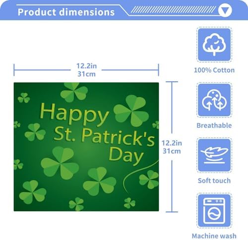 St Patricks Day Shamrock Washcloth Set 2-Pack