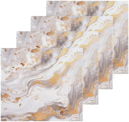 Marble Washcloth Set Soft Reusable Aesthetic Bath Towels with 12x12 Size