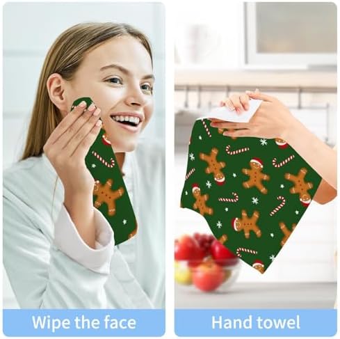 Christmas gingerbread man washcloth 2-pack