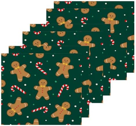 Christmas Gingerbread Man Washcloth Set 12x12 Soft Absorbent Washcloths