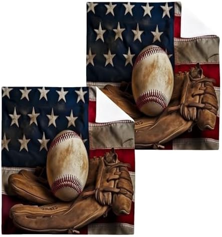 Baseball Washcloth Set for Babies and Kids 2-Pack