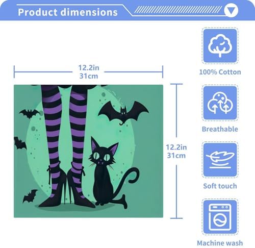 Halloween Cat Washcloth Set - Soft Reusable and Durable