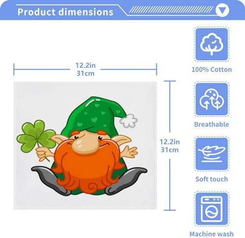 Yettasbin St Patricks Day Gnome Washcloth 2-Pack