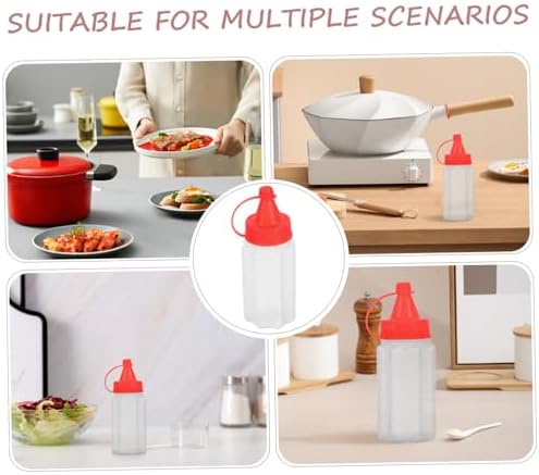 4-Piece Set - Mini Condiment Squeeze Bottles -PP Material - Light Portable