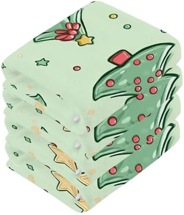 Xigua Christmas Tree Washcloth Set Multi-Functional Eco-Friendly