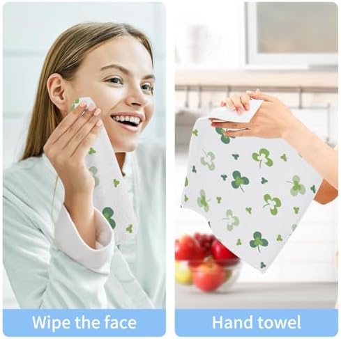 St Patricks Day Clover Washcloth Set Perfect for Daily Use