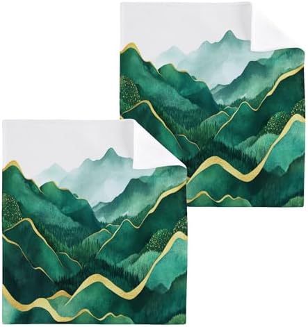 Xigua Green Mountains Washcloths Set of 2 12x12 Inch 1