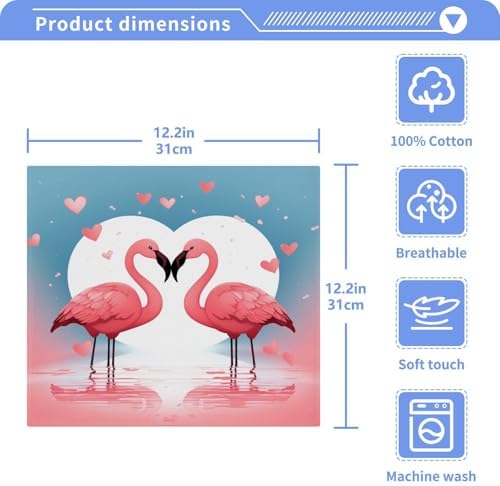 Flamingo Washcloths 2 Pack Soft Absorbent Cotton Bath Towels
