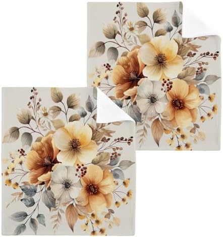 YETTASBIN Beautiful Flower Washcloths 2 Pack 1