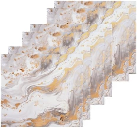 Marble Washcloth Set Soft Reusable Aesthetic Bath Towels with 12x12 Size