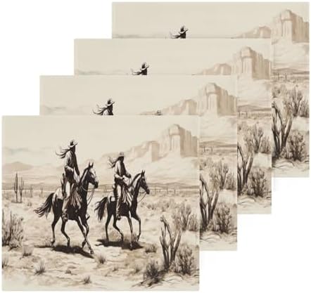 Desert Cowboy Washcloth Set 12x12 Soft Cotton Face Towels