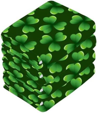 St Patricks Day Shamrock Washcloth 12x12 Soft Reusable