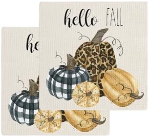 Halloween Thanksgiving Multi-Use Waffle Towels Set of 2