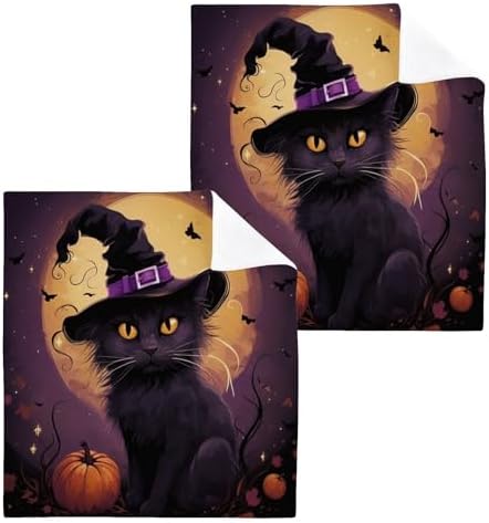 Halloween Cat Washcloths 2 Pack