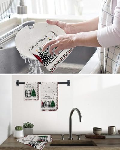 Berries Red Waffle Kitchen Towels