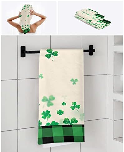 St Patricks Day shamrock bathroom towel set