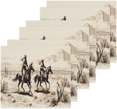 Desert Cowboy Washcloth Set 12x12 Soft Cotton Face Towels