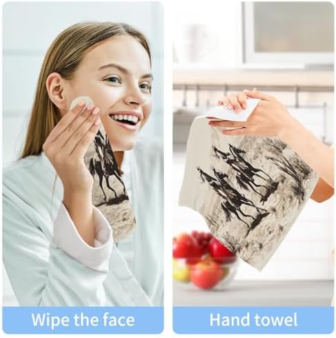 Desert Cowboy Washcloth Set 12x12 Soft Cotton Face Towels