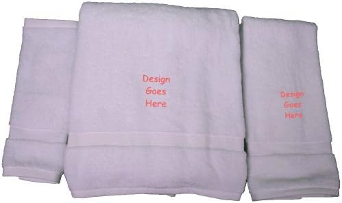 Bath Towels with Embroidered Swimming Dolphins - Beige Terry Set