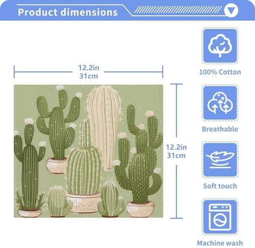 Cactus Washcloth 2-Pack Soft Reusable Bathteach Towels