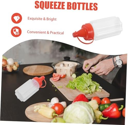 KICHOUSE 4pcs Reusable Condiment Squeeze Bottles for Kitchen 1