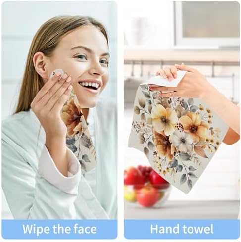 YETTASBIN Beautiful Flower Washcloths 2 Pack 1