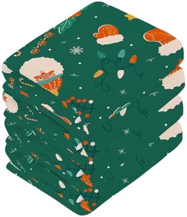Xigua Santa Claus Green Washcloth Set for Holiday Use