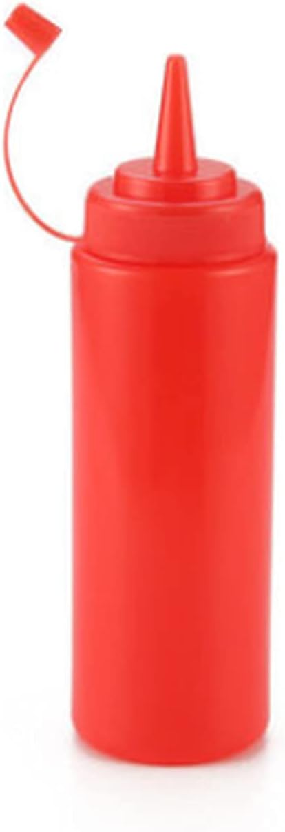 Sleek 3-Piece Squeeze Dispenser for Ketchup Mustard and Vinegar in Red