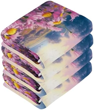 10-Piece Daisy Flower Washcloth Set