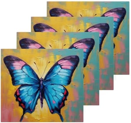 YETTASBIN Butterfly Washcloths 2 Pack - Soft Absorbent Cotton Towels