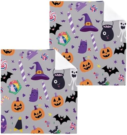 Halloween Pumpkin Face Washcloth Set