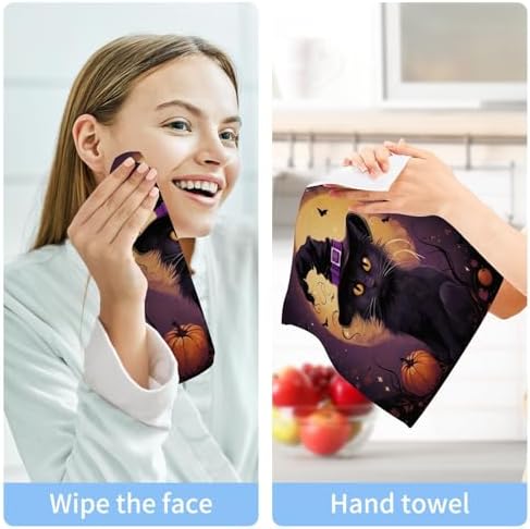 Halloween Cat Washcloths 2 Pack