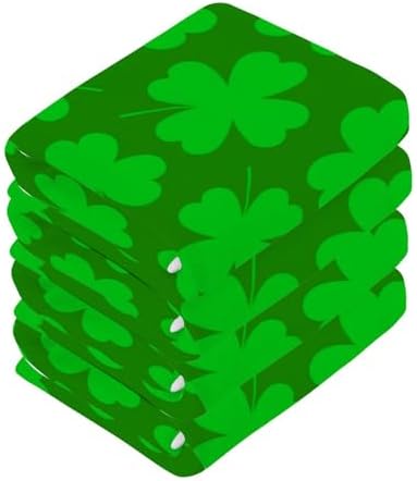 St Patricks Day Clover - 2-Pack _soft Cotton Baby Face Towels Reusable Durable