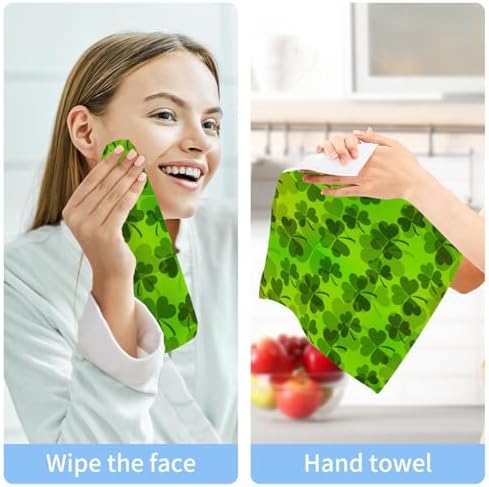 St Patricks Day Clover Washcloth Set for Babies Adults