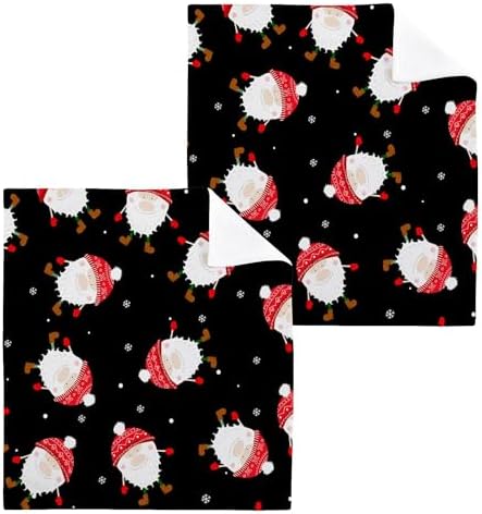 Xigua Christmas Gnomes Washcloths Set of 2 - 12 x 12 Inch 1