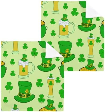 Perfect St Patricks Clover Washcloth Set