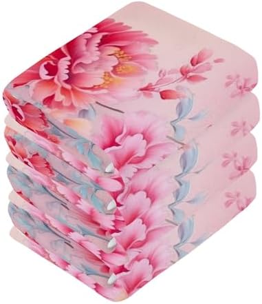 2-Piece Abstract Floral Washcloth Set - Soft Absorbent Baby Face Towels