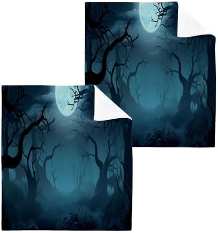 Scary Forest Washcloths 2-Pack Soft Reusable 12x12