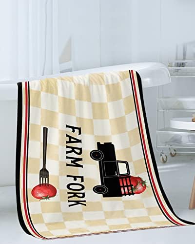 Shine-Home Red Tomato Plaid Towel Set
