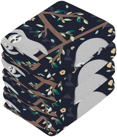 Cute Sloth Washcloth Set Soft Absorbent Baby Towels
