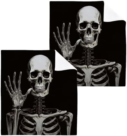 YettasBIN Skeleton Washcloth 2-Piece Set