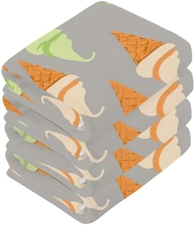 Chunky Ice Cream Cone Washcloth 2-Pack Soft Reusable