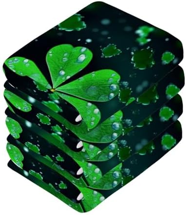 St Patricks Day Clover Washcloth Soft Reusable 12x12 inch