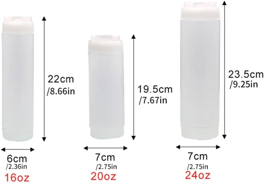 20 Oz Inverted Design Condiment Squeeze Bottle Refillable for Salad Dressing