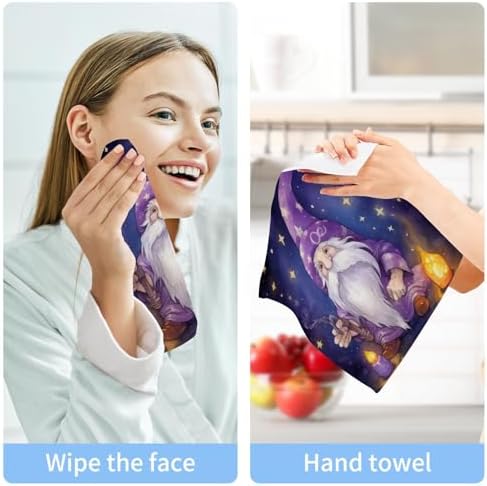 Cute Gnome Washcloth 2-Pack Soft Reusable Absorbent Face Towels