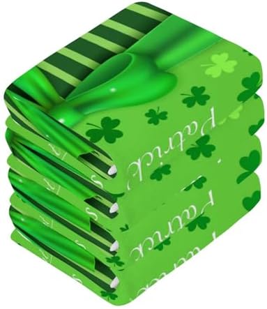 St Patricks Day Clover Washcloths - Soft Absorbent Reusable