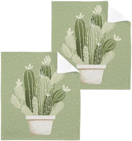 Cactus Washcloth 2-Pack SoftReusable Cotton Face Towels