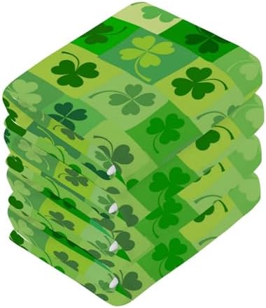 Yettasbin St Patricks Day Clover Washcloths Set