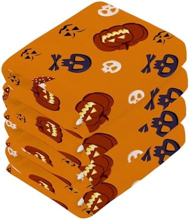 Halloween Pumpkin Skull Washcloths 2 Pack