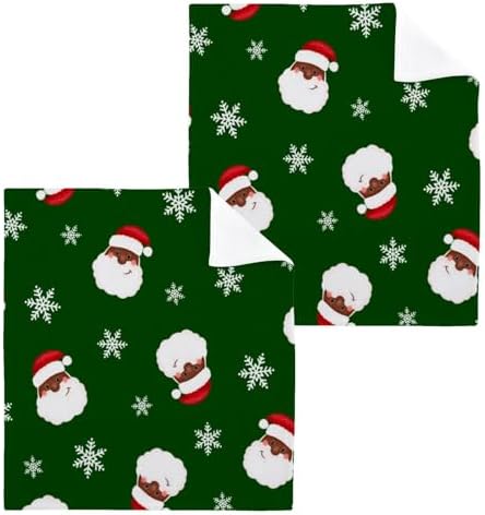 Christmas Santa Claus Washcloths 2 Pack Soft Cotton Towels